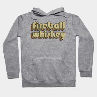 Fireball Whiskey // Vintage Rainbow Typography Style // 70s Hoodie